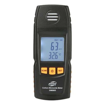Детектор чадного газу CO+термометр (0-1000 ppm, 0-50 ° C) BENETECH GM8805