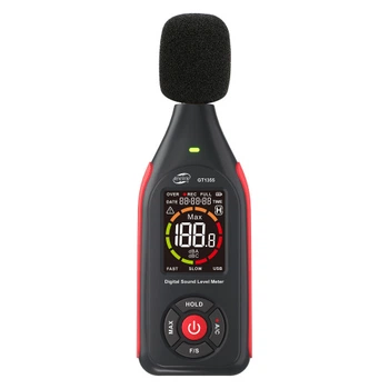 Вимірювач рівня шуму (шумомір) цв дисплей, фільтр А/С, USB BENETECH GT1355