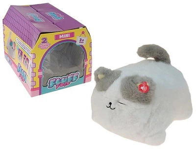 Interaktywny kotek Fluff Pets Mini pluszowy 25 cm Biało-szary 60428 (5901271604285)