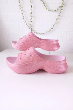 Шльпанці на платформі Crocs Bae Glitter Slide pink milk w6 36-37 арт.211756-6ZW