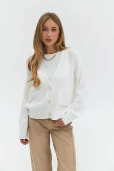 Кардиган базовий S008 2507193422110 L/XL Молочний
