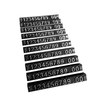 Набір пластикових цінників Lesko SJX-HDY-XH-0-9 Black+Silver з цифрами 100 шт для товарів на вітрину