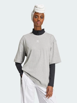 Футболка хлопковая оверсайз длинная женская Adidas Originals Essentials Boyfriend IY7324 M Medium Grey Heather (4067894671569)