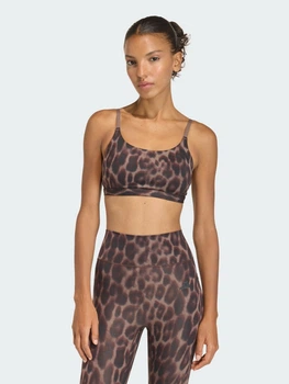 Спортивный топ для бега женский Adidas Optime Essentials Workout Leopard Light Support Bra KA6343 M Earth Strata (4068822088114)