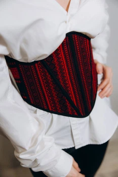Жіночий вишитий корсет Ztclothes Плахта S Червоний (ZTCLKORPLCH)
