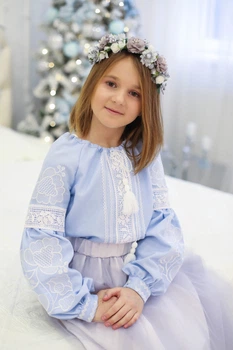 Вишиванка для дівчинки Trend Ніжуся 86 Блакитний (SOLD2210)