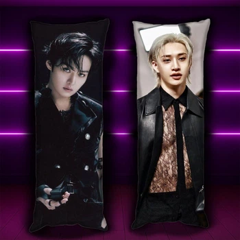 Подушка Дакимакура 150х50 см Минхо Бан Чан Ли Ноу Lee Know Bang Chan Стрей Кидс Stray Kids Подушка с наволочкой двусторонняя (0166477)