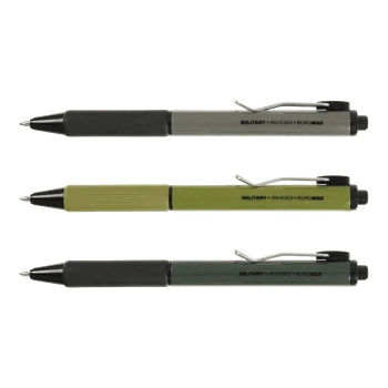 Ручка кулькова автоматична Buromax Military 0.7 мм синє чорнило BM.8369