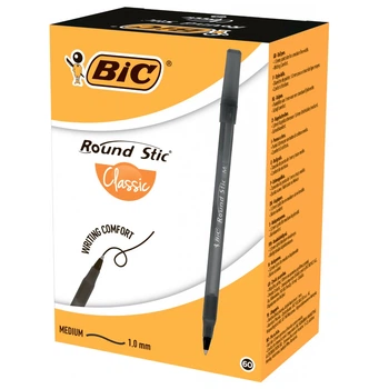Ручка Bic Round Stic 1 мм, чорна без ШК bc9205681