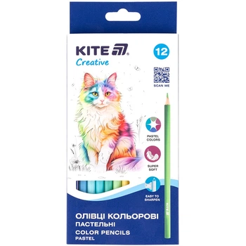 Олівці кольорові Kite 12 кольорів Creative Pastel K-451