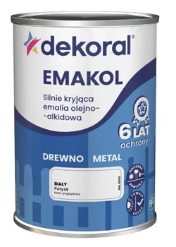 Эмаль для дерева и металла Dekoral Emakol белый глянец RAL 9003, 0.2л