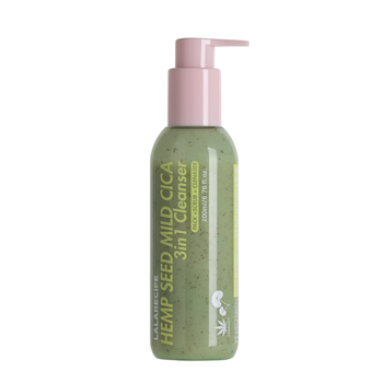Пінка для вмивання з центелою та насінням коноплі LALARECIPE Hemp Seed Mild Cica 3in1 Cleanser 200 мл