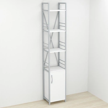 Этажерка 4/34 Ferrum-decor Серии Конект с тумбой 179x34x28 Серый ДСП Белое (FRD-104477)