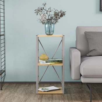 Этажерка 3/34 Ferrum-decor Серии Конект 73x34x28 серый ДСП Дуб Артизан 16мм (FRD-104303)