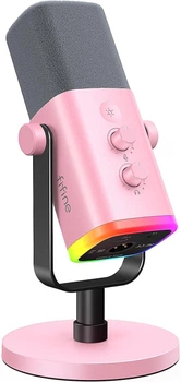 Микрофон динамический Fifine AM8 Pink XLR/USB