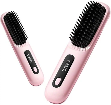 Бездротовий Випрямляч-Гребінець Go Brush Pro Іонний, MCH Кераміка, Рожевий