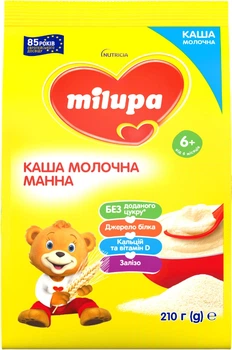 Молочна каша Milupa Манна для дітей від 6 місяців 210 г (5900852073137)
