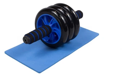 Ролик для пресу EasyFit з килимком Синій (3 колеса) (EFIT_EF-1353-B)