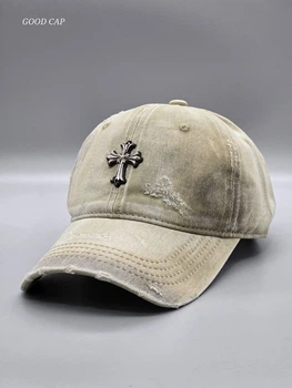 Кепка бейсболка брудна Chrome hearts рвана потерта чоловіча жіноча Жовтий