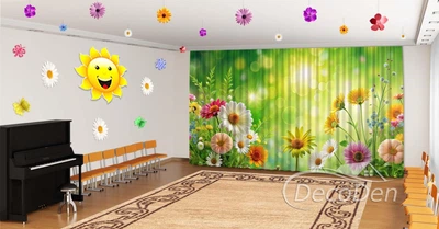 Весняні Фото Штори в дитячий сад PHOTODECOR "Літні квіти"