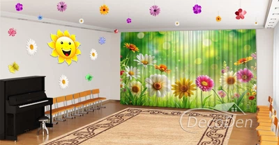 Весняні Фото Штори в дитячий сад PHOTODECOR "Літній ранок у квітах"
