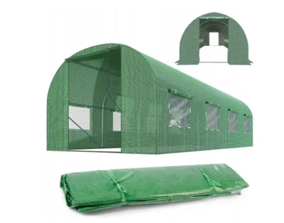 Пленка для теплицы 10 м² (2,5×4 м), 140 г/м², зеленая, с окнами