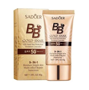 ВВ-крем сонцезахисний з муцином равлика Sadoer SPF 50PA++++ ( натуральний тон) 40 г