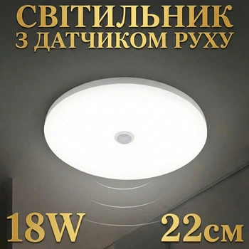 LED світильник з радарним датчиком руху Radar Motion Sensor 18W, автоматичне розумне освітлення