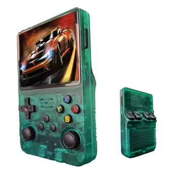 R36S Портативная ретро-гральная приставка - 3.5" дисплей, 3500 мАч, USB, NES/SNES/GBA/PS1 игры (зеленая)