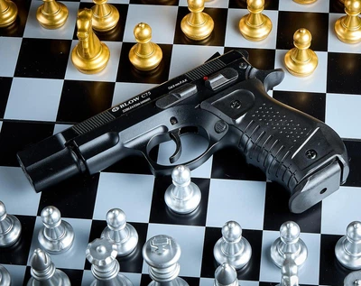 Стартовый пистолет BLOW С 75 в комплекте дополнительный магазин, холостой CZ75, шумовой СХП