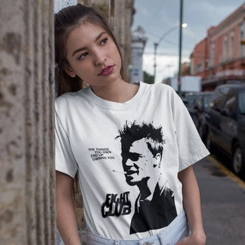 Футболка Fight Club (Brad Pitt wht) 2XS білий