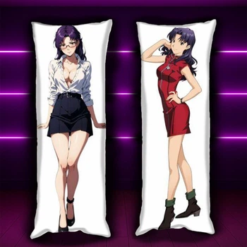 Подушка Дакимакура 150х50 см Мисато Кацураги Евангелион Misato Katsuragi Evangelion Подушка с наволочкой двусторонняя (0166480)
