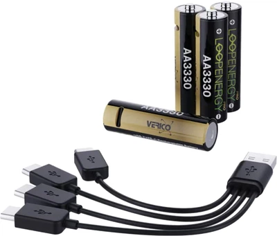 Аккумуляторная батарея Verico Loop Energy PRO AA USB Type-C 2220 mAh / 3330 mWh-1.5 V Li-ion 4 шт./уп. (1UDBT-A6WEAC-NN)