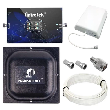 Репитер усилитель мобильной связи и интернета Lintratek KW20L-GDWL GSM 3G 4G 900 1800 2100 2600 МГц (17/8 дБи)