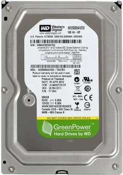 Жорсткий диск Western Digital Green 500GB 5400rpm 32MB WD5000AVDS 3.5" SATAII (б/в)