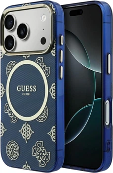 Etui Guess IML Peony Dot MagSafe do Apple iPhone 17 Pro Blue (GUHMP17L5HPOEDB)
