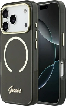 Etui Guess IML Script Metal MagSafe do Apple iPhone 17 Pro Max Black (GUHMP17X5HTCSMSK)