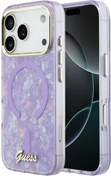 Etui Guess IML Shell Script Metal MagSafe do Apple iPhone 17 Pro Max Violet (GUHMP17X5HTPMCSU)