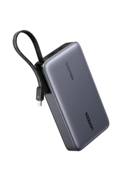 УМБ UGREEN PB551 20000mAh 145W PD 3.0 Super Fast Charging with 100W Built-in Cable Gray (55992B)