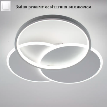Керована світлодіодна люстра VEGA triple 80W 3R-ON/OFF-490x60-WHITE/WHITE-220-IP20