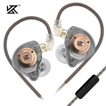 Вакуумные наушники Knowledge Zenith KZ EDX Pro X Gray Mic с микрофоном гарнитура