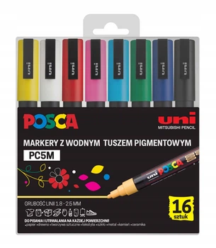 Набір акрилових маркерів Posca PC-5m 16 штук 1,8-2,5 мм