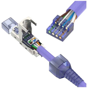 Коннектор RJ45 (коннектор "папа" 40Gbps Cat8 для монтажа без обжима. MRC8-N1-BK) - 607398