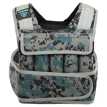 Жилет утяжелитель с регулируемым весом LiveUp WEIGTH VEST LP8195-10 1-10кг (нейлон, наполнитель-металлические шарики, черный-серый)