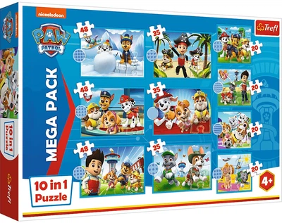 Zestaw puzzle Trefl 10 w 1 Paw Patrol: Niezawodna druzyna Psiego Patrolu 20/35/48 elementów 96011 (5900511960112)