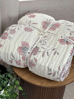 Плед двухсторонний муслиновый евро L&M Home Textiles 20293 200х220 см розовый