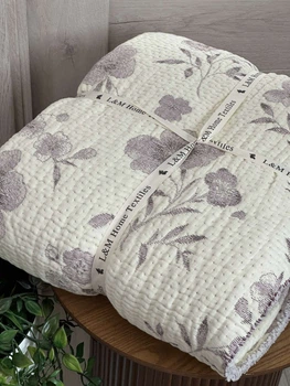 Плед двухсторонний муслиновый евро L&M Home Textiles 20296 200х220 см серый