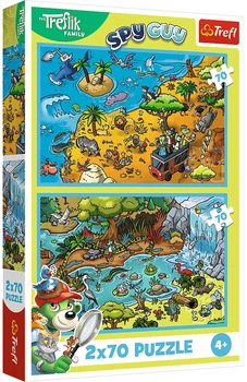 Набір пазлів Trefl The Treflik Family: Трефліки у країні тварин 2 x 70 елементів 34445 (5900511344455)
