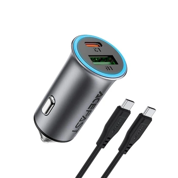 Адаптер автомобільний ACEFAST PD dual port metal car charger set (P5) B16 |1Type-C/1USB, PD/QC, 95W/3A| Grey