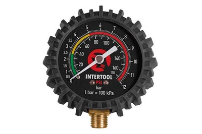 Манометр для пневмопістолети підкачки коліс Intertool 1/8" x 63мм x 10бар (PT-0499)